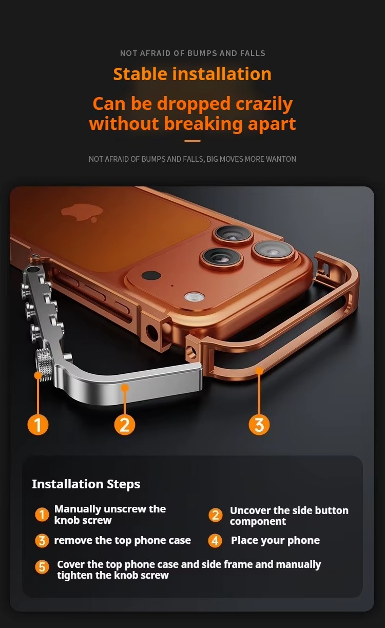 Premium Aluminum Alloy Bumper iPhone Case – MagSafe Compatible Magnetic Cover with Shockproof Frame, Heat Dissipation Design and Camera Protection