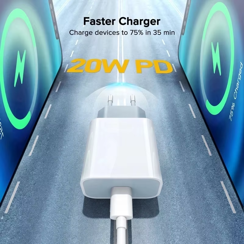 Premium 20W USB-C PD Fast Charger – Compact Power Adapter with Power Delivery Quick Charging, Safe Charging Protection and Reliable Power Output