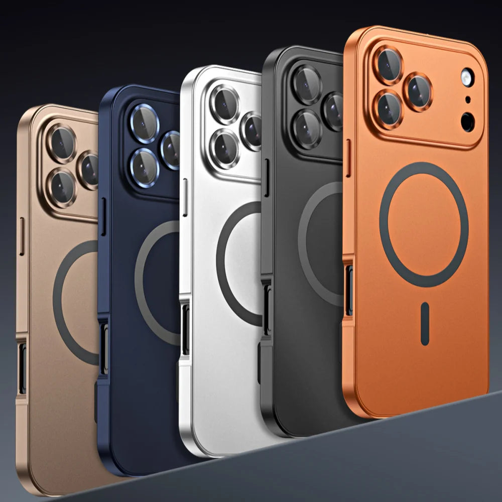 Premium iPhone Case MagSafe Compatible Magnetic Shockproof Cover with Camera Lens Protection Ultra Thin Full Protection Aluminum Metal Frame PC Back