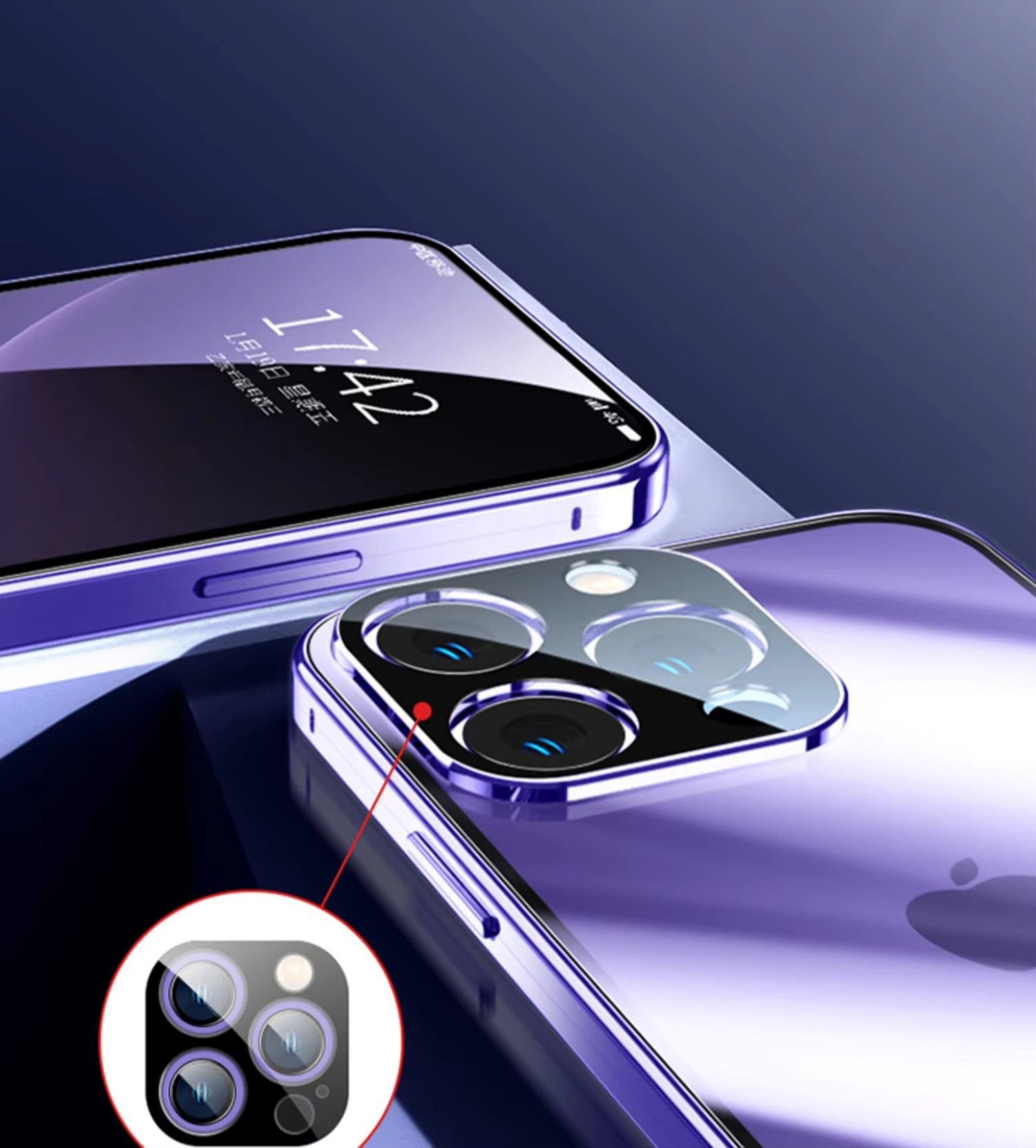 Luxury Apple iPhone Case Compatible, Camera Lens & Screen Protection, Ultra Thin Magnetic Full All Around Protection Cover 