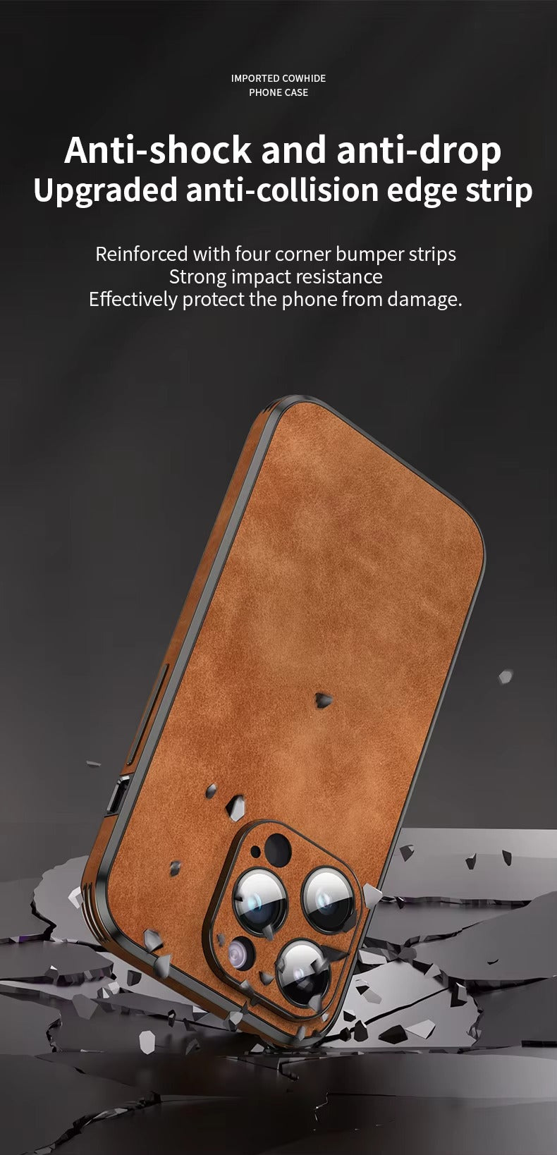 Shockproof Magnetic Leather Apple iPhone Case, MagSafe Compatible, Full Lens and Screen Protection, Slim Bumper Grip Cover 