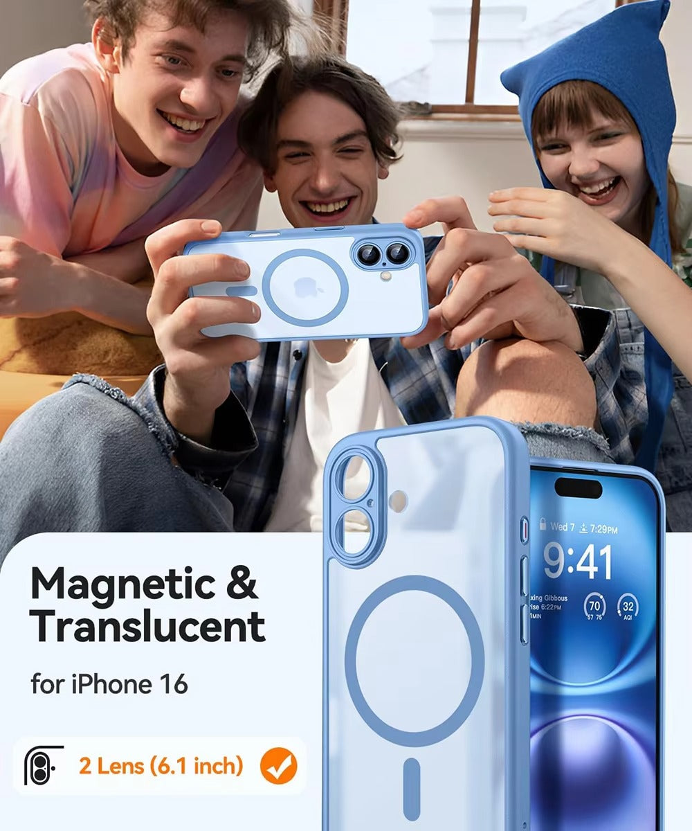 Luxury Apple iPhone Case Camera Lens & Screen Protection, Ultra Thin Shockproof Magnetic Full All Around Protection Cover