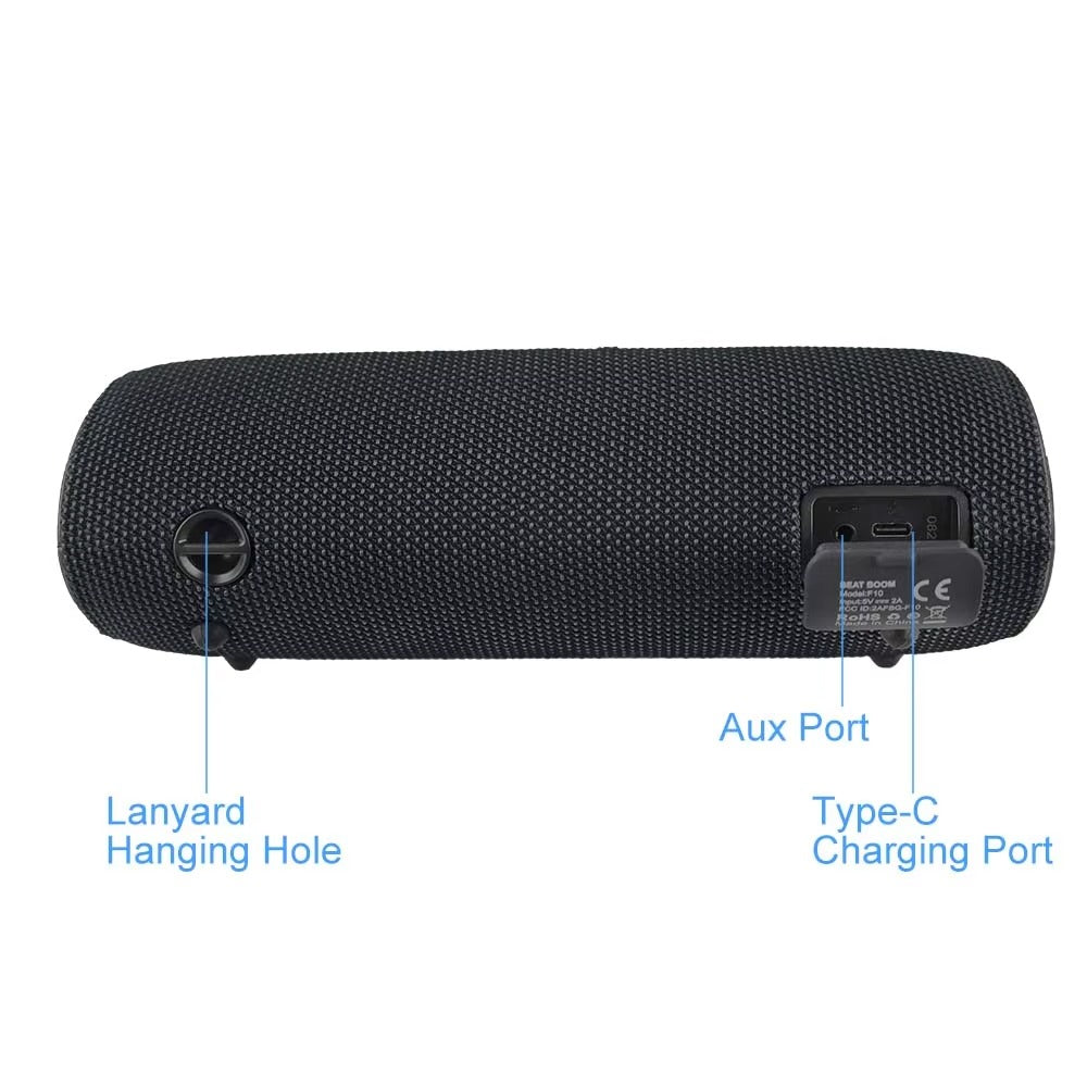 Premium Portable Bluetooth Speaker – IPX7 Waterproof Outdoor Sound Box with 25W Stereo Output, Colorful LED Lights