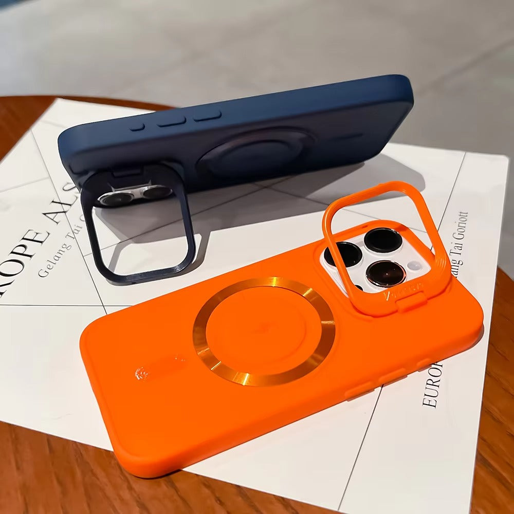 Premium Apple iPhone Case, MagSafe Compatible, Camera Lens & Screen Protection, Ultra Thin, Shockproof, Magnetic Full All Around Cover – Soft Silicone Case with Wrist Strap, Magnetic Lanyard & Lens Stand Bracket