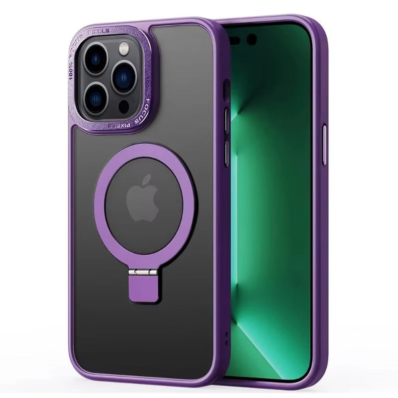 High Quality Apple iPhone Case MagSafe Compatible, Camera Lens & Screen Protection,  Cover with Aluminum Stand & Metal Lens