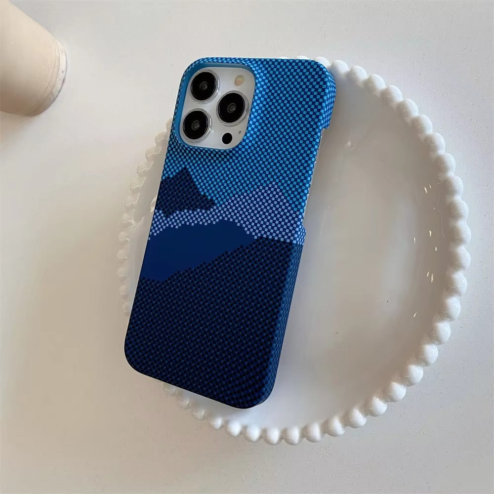 High Quality Apple iPhone Case, MagSafe Compatible, Camera Lens & Screen Protection, Ultra Thin, Shockproof, Magnetic Full All Around Cover – Business Carbon Fiber Pattern Case with Frameless Hard Armor Plastic Design