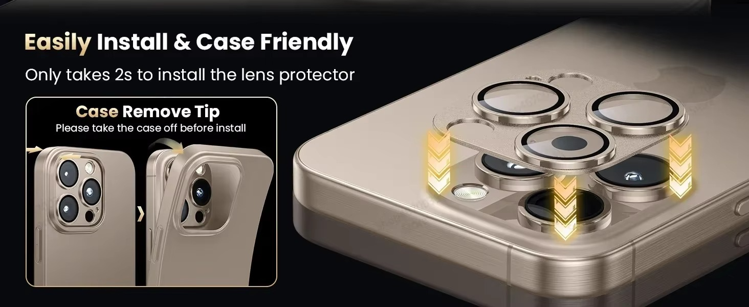 Premium Military Grade Camera Lens Protector – Shatterproof Alloy and Tempered Glass Lens Ring Cover with Scratch Resistance, Shock Protection and Precision Fit