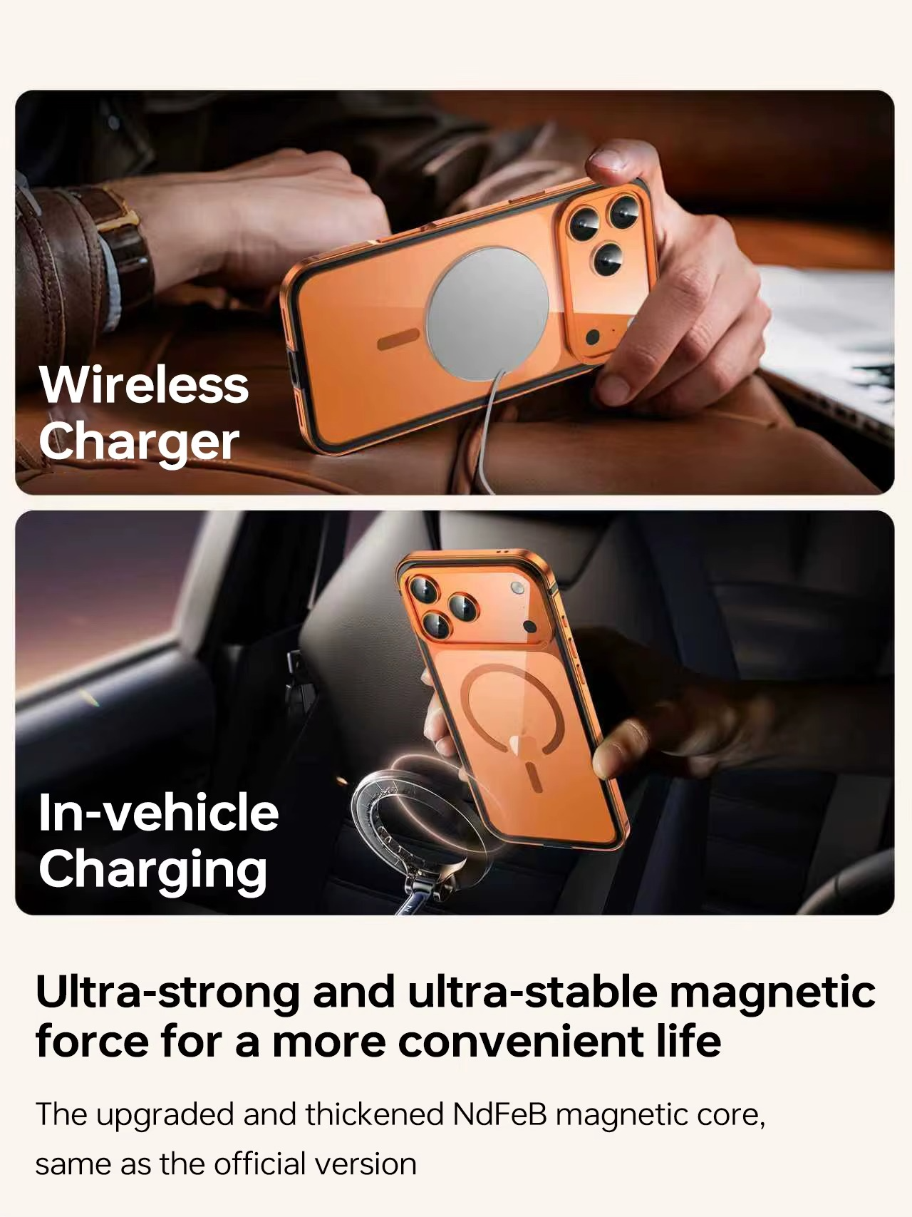 Premium Aluminum Alloy iPhone Case – MagSafe Compatible Magnetic Cover with Shockproof Frame, Transparent Back and Raised Camera Lens Protection