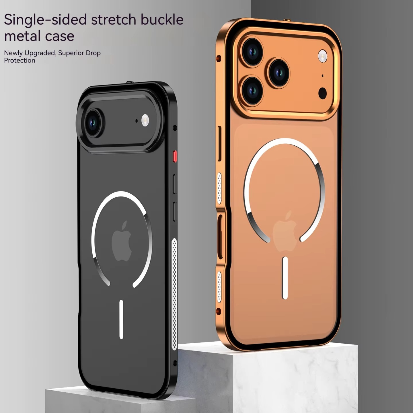 Premium Aluminum Alloy Frame iPhone Case – MagSafe Compatible Magnetic Protective Cover with Frosted Matte Back and Raised Camera Lens Guard