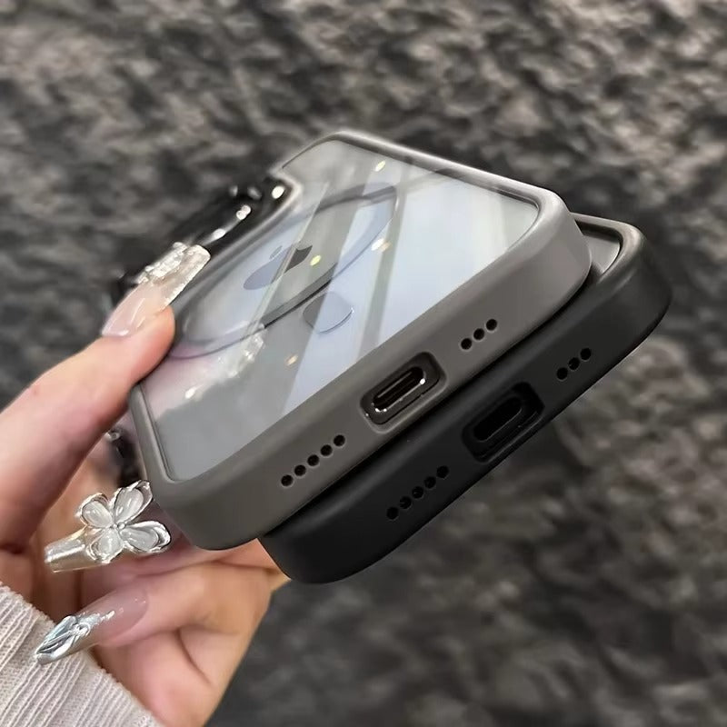 Premium Apple iPhone Case MagSafe Compatible, Camera Lens & Screen Protection, Cover with Transparent Stand & Lens Film