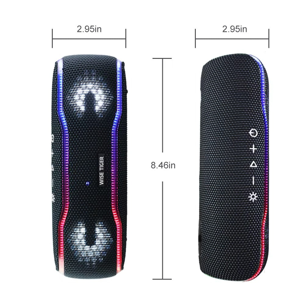 Premium Portable Bluetooth Speaker – IPX7 Waterproof Outdoor Sound Box with 25W Stereo Output, Colorful LED Lights