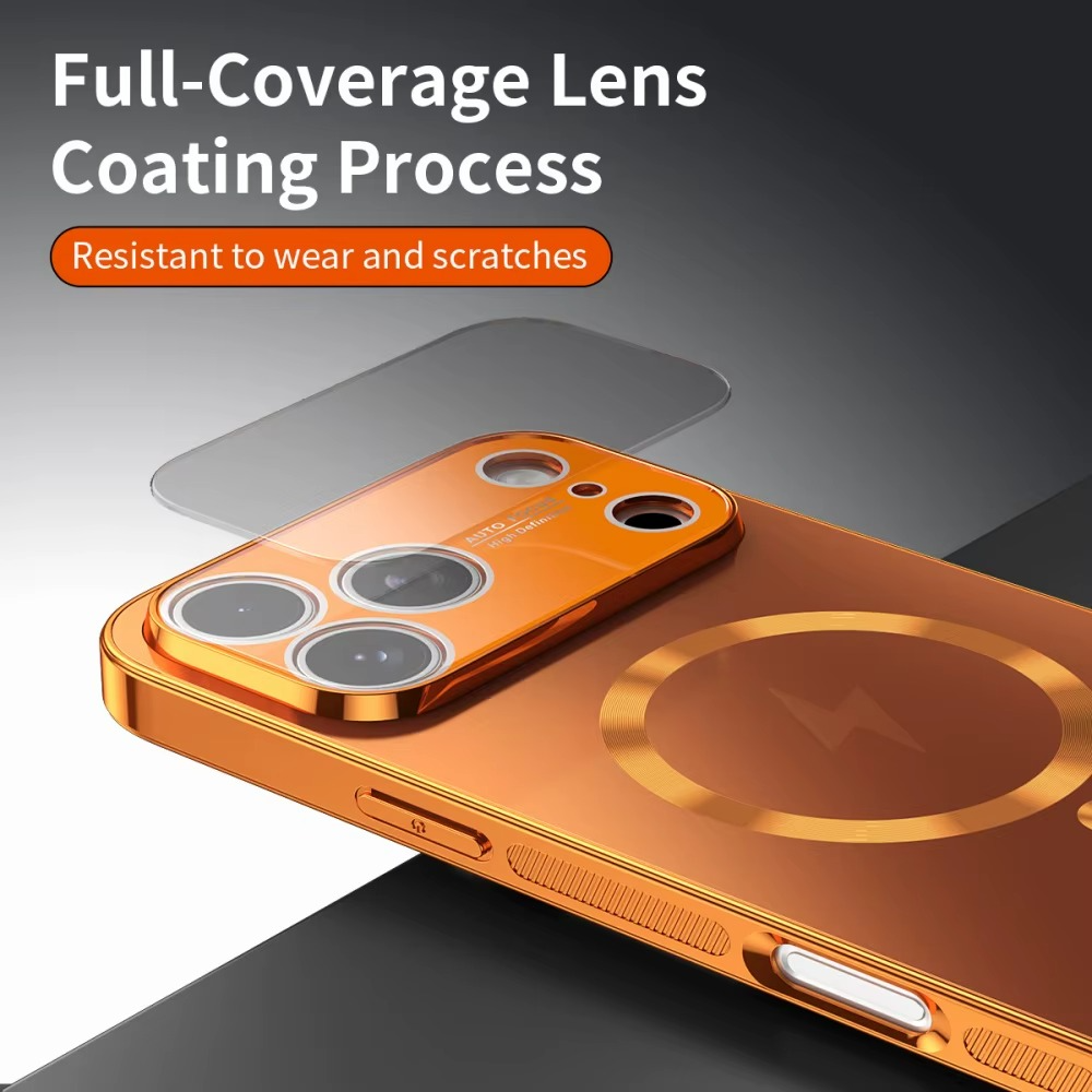Luxury Matte Magnetic iPhone Case – MagSafe Compatible Protective Cover with Shockproof Frame, Electroplated Finish and Raised Camera Lens Protector