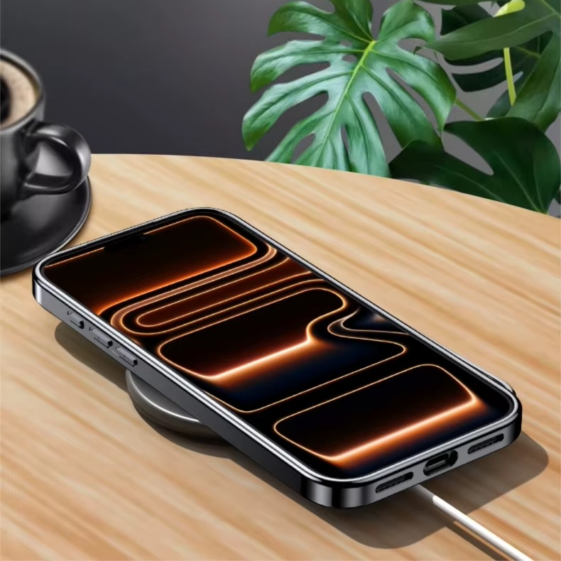 Luxury Genuine Leather iPhone Case – Premium Cowhide Protective Cover with Full Camera Lens Protection, Shockproof Frame and Anti-Slip Matte Finish