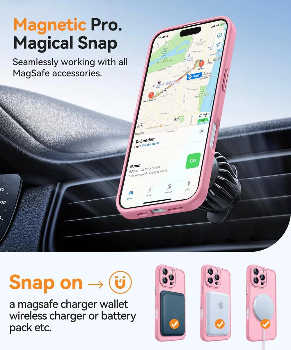Luxury Apple iPhone Case Camera Lens & Screen Protection, Ultra Thin Shockproof Magnetic Full All Around Protection Cover