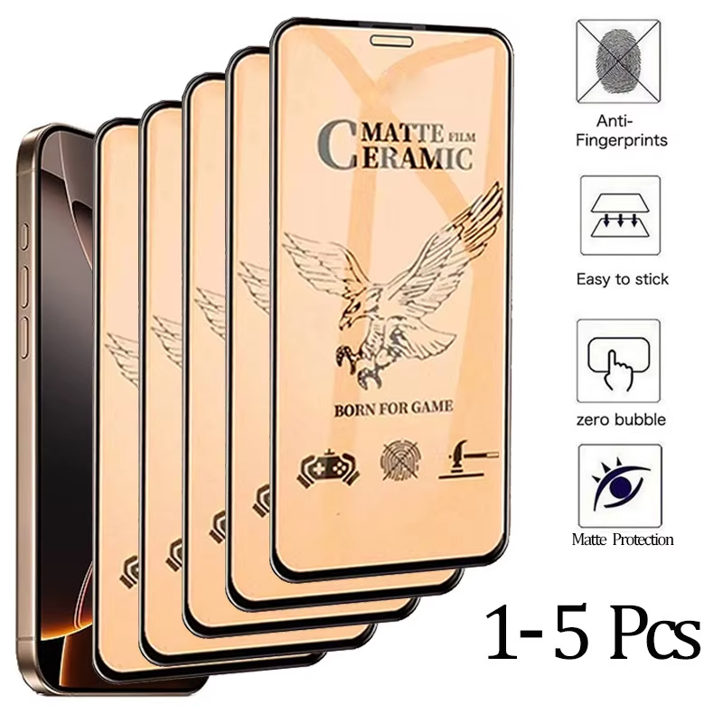 Premium Matte Ceramic Screen Protector for iPhone – Anti-Glare Soft Ceramic Film with Anti-Fingerprint Finish and Scratch Resistant Protection