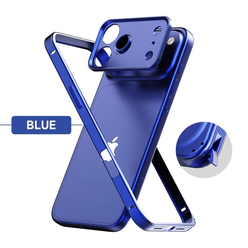 Premium Metal Frame iPhone Case – MagSafe Compatible Protective Cover with Heat Dissipation Design, Anti-Slip Grip and Raised Camera Lens Protector