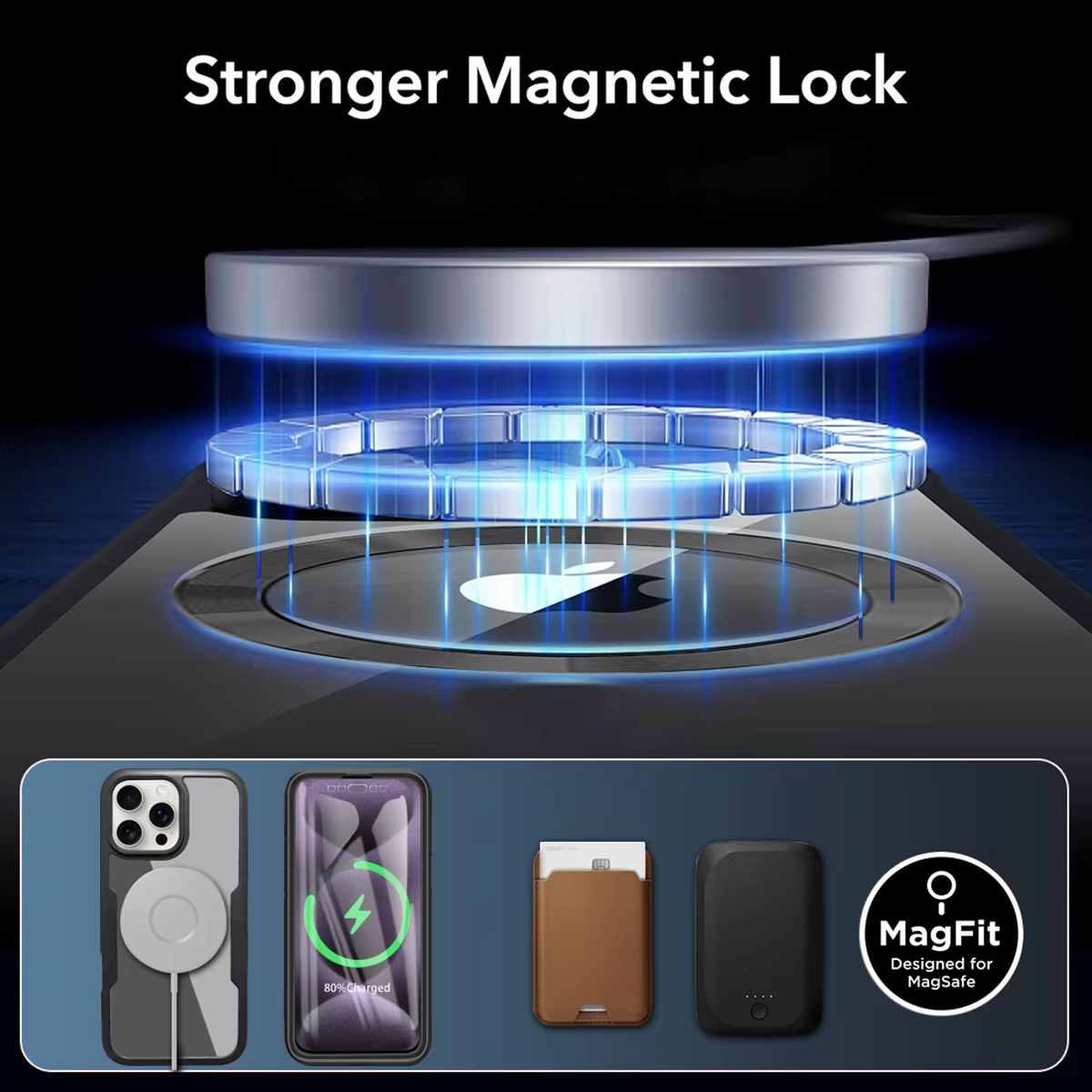 Luxury Apple iPhone Case MagSafe Compatible Ultra Thin Magnetic  All Around Protection Cover with Double Touch Clear Design