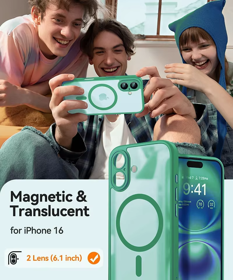 Luxury Apple iPhone Case Camera Lens & Screen Protection, Ultra Thin Shockproof Magnetic Full All Around Protection Cover