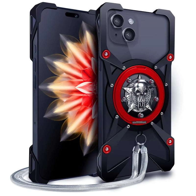 Luxury Apple iPhone Case, MagSafe Compatible, Camera Lens and Screen Protection, Ultra Thin, Shockproof, Magnetic, Full All Around Protection, Thor Metal Armor Cover