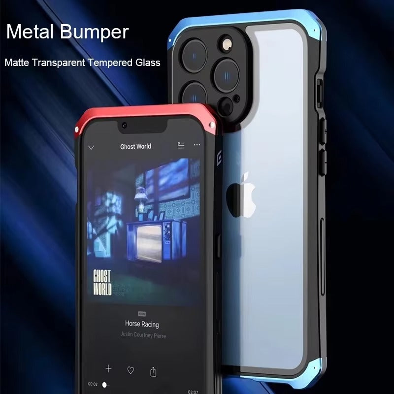 High Quality Apple iPhone Case MagSafe Compatible, Camera Lens & Screen Protection, Cover with Metal Frame Glass Back