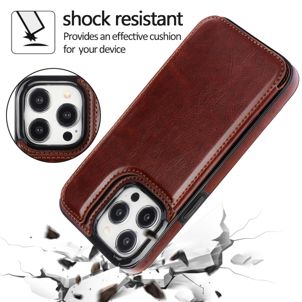 Luxury Wallet Flip iPhone Case – Cover with Card Slots, Secure Magnetic Closure, and Full Protection for Ultimate Convenience