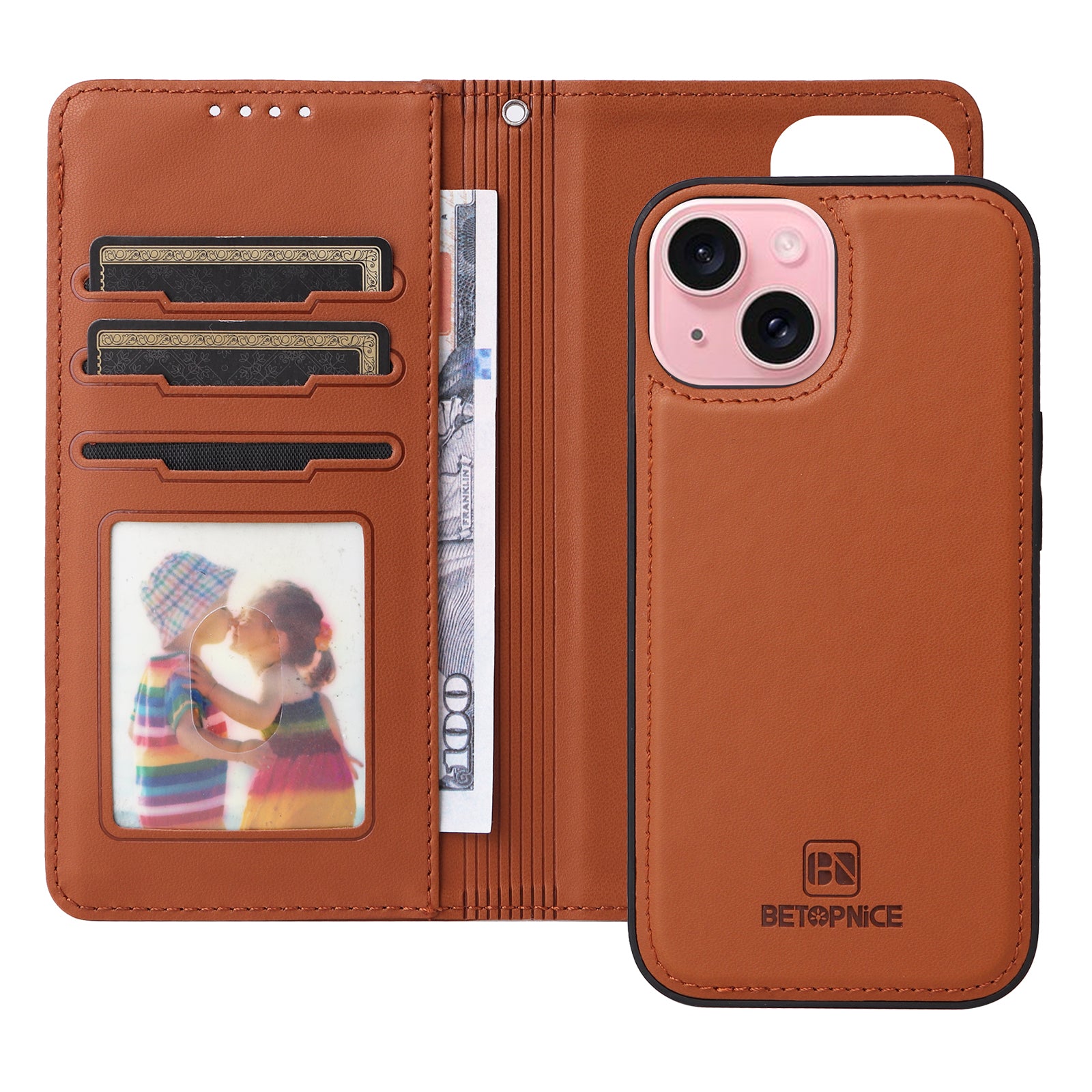 Luxury 2-in-1 Detachable Wallet iPhone Case – Magnetic Leather Folio, Card Holder, Kickstand, Secure Clasp, Stylish & Durable Protection