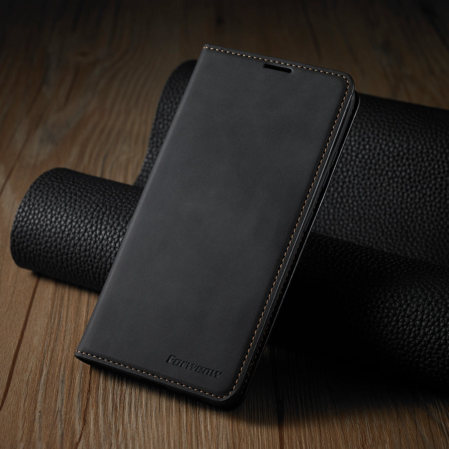 Thin Suede Leather Wallet iPhone Case – Flip Cover with Strong Magnet, Card Holder, and Premium Protection for iPhone Models