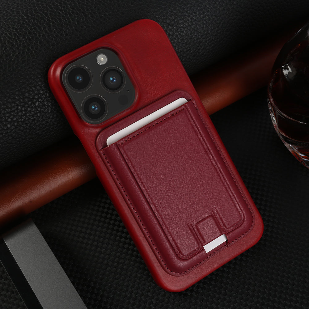 Luxury MagSafe Wallet iPhone Case– Genuine Leather, Magnetic Wireless Charging, Card Holder, Shockproof Protection, Premium Design for iPhone Models