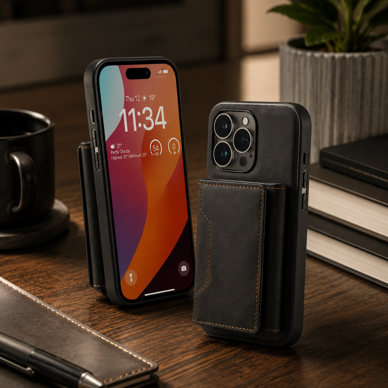 Premium iPhone Case 2-in-1 Detachable Magnetic Wallet Cover PU Leather Card Holder Shockproof Protective Case Pocket Design