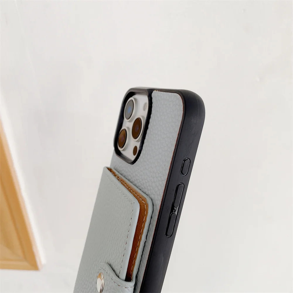 Luxury Crossbody Wallet iPhone Case – Card Slot, Coin Purse, Leather Lanyard, Protective & Stylish Cover | Case for iPhone
