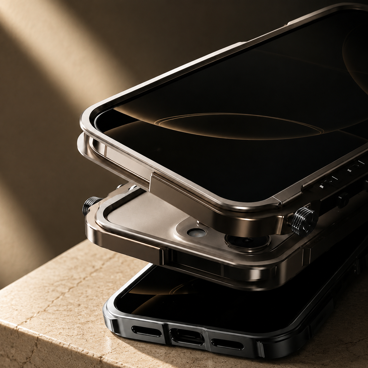 Premium Aluminum Alloy iPhone Case 360° Armor Frame Metal Bumper Shockproof Protective Cover Slim Durable Mechanical Design