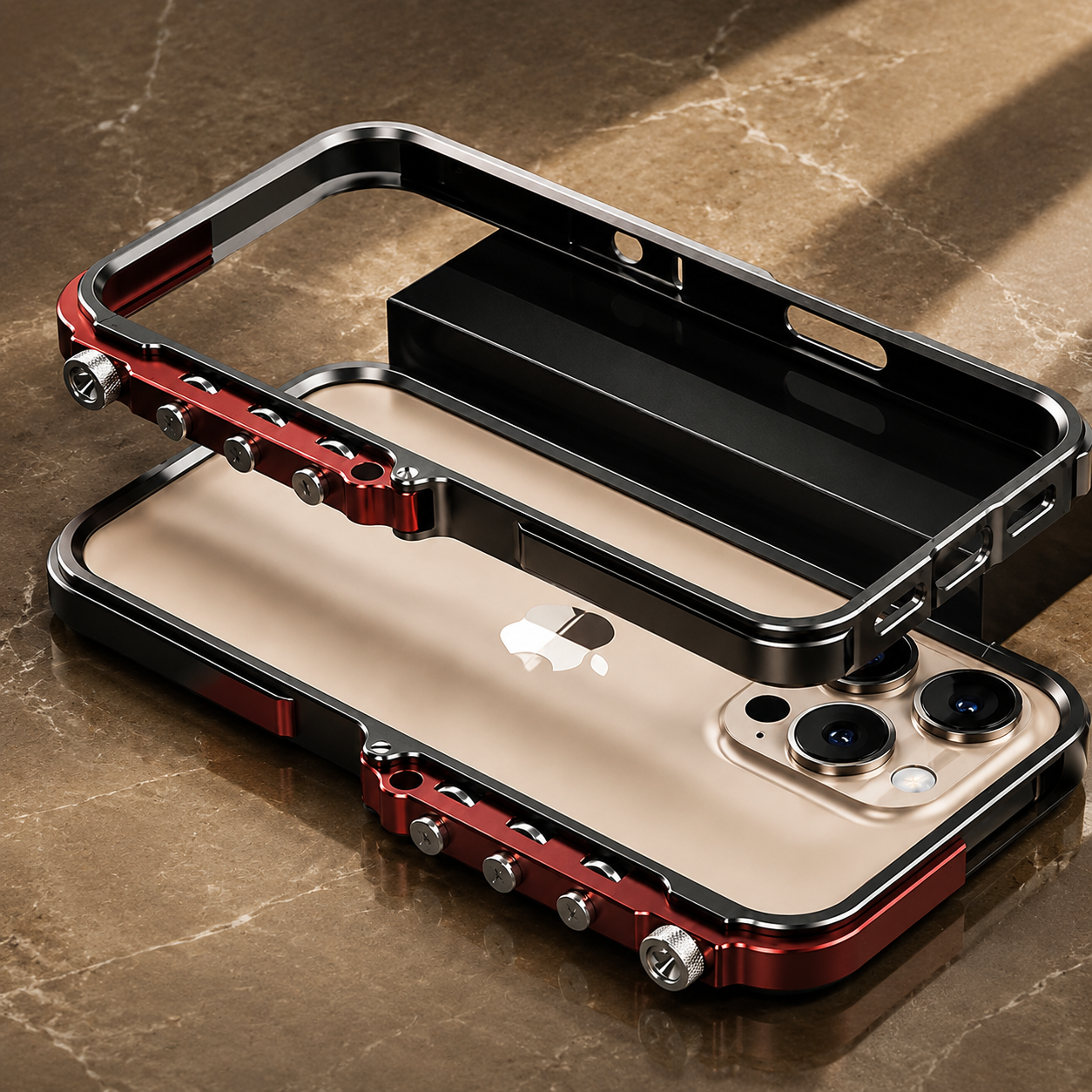 Premium Aluminum Alloy iPhone Case 360° Armor Frame Metal Bumper Shockproof Protective Cover Slim Durable Mechanical Design