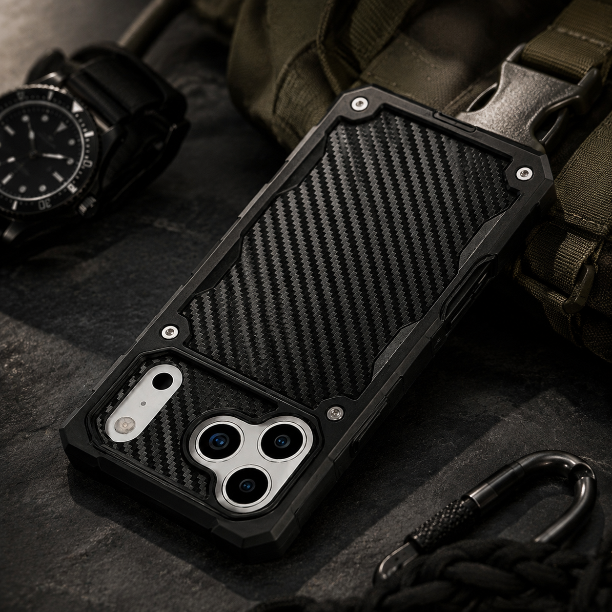 Premium iPhone Case Heavy Duty MagSafe Compatible Protective Cover Shockproof Military Grade Drop Protection Scratch Resistant Full Coverage
