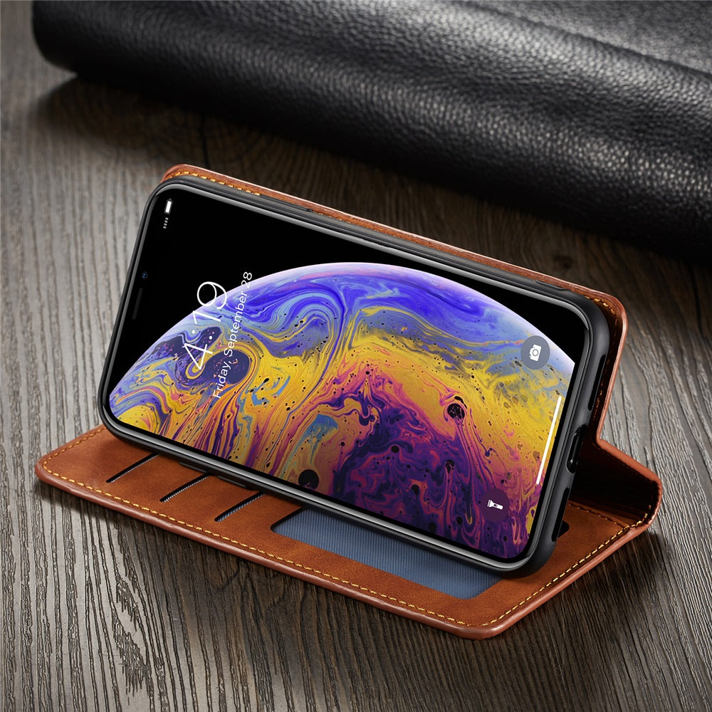 Thin Suede Leather Wallet iPhone Case – Flip Cover with Strong Magnet, Card Holder, and Premium Protection for iPhone Models