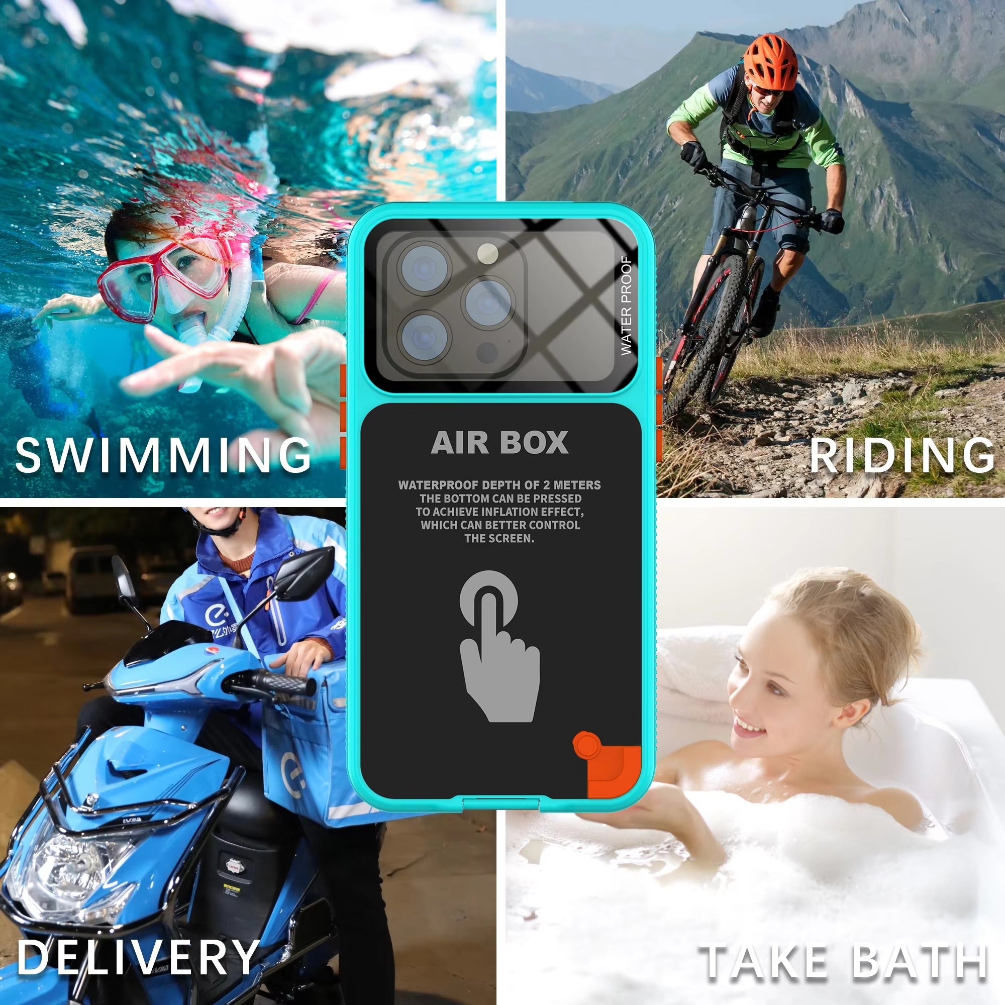 Premium Apple iPhone Case MagSafe Compatible, Camera Lens & Screen Protection, Cover with IP68 5m Waterproof Diving Shell