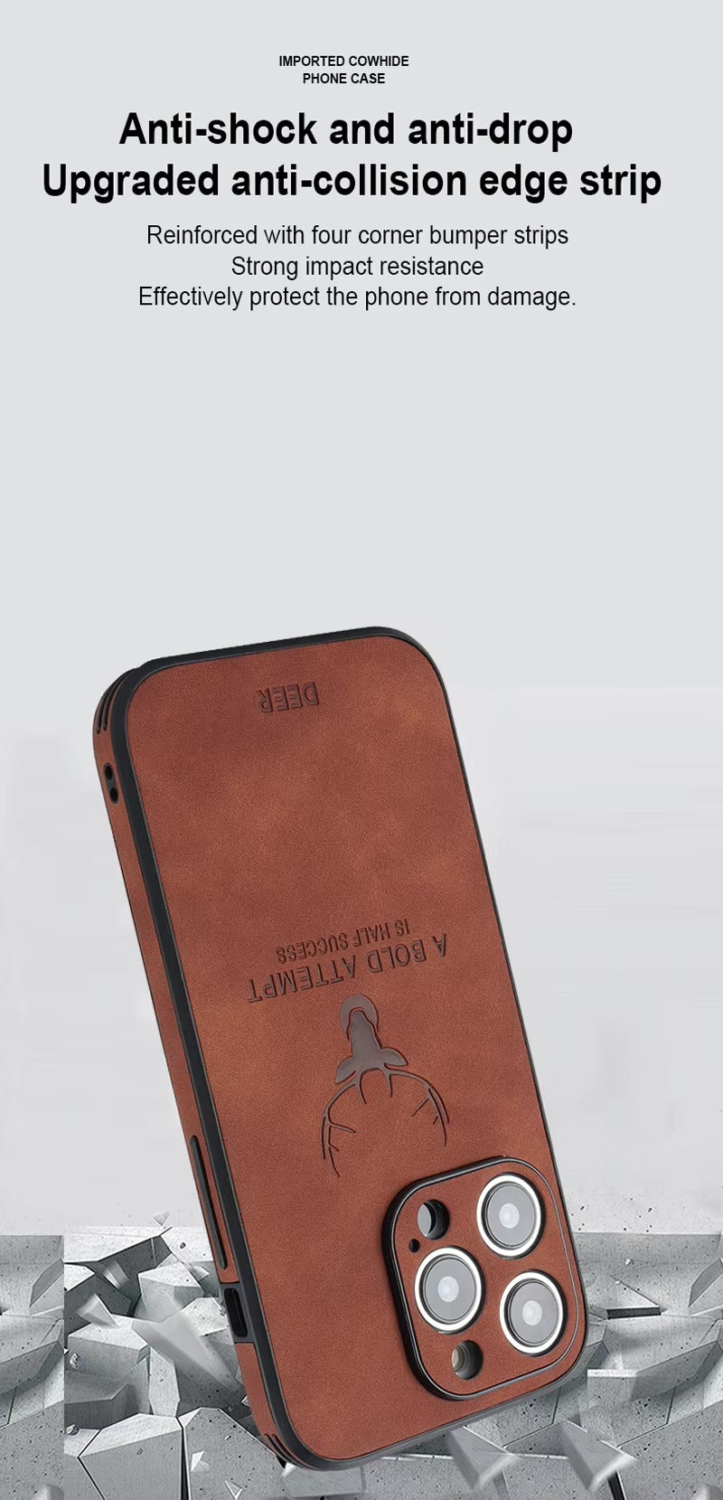 Premium  Fashion Cloth iPhone Case – Built-in Magnetic Iron, Deer & Cat Design Durable Protective Shell | Case for iPhone