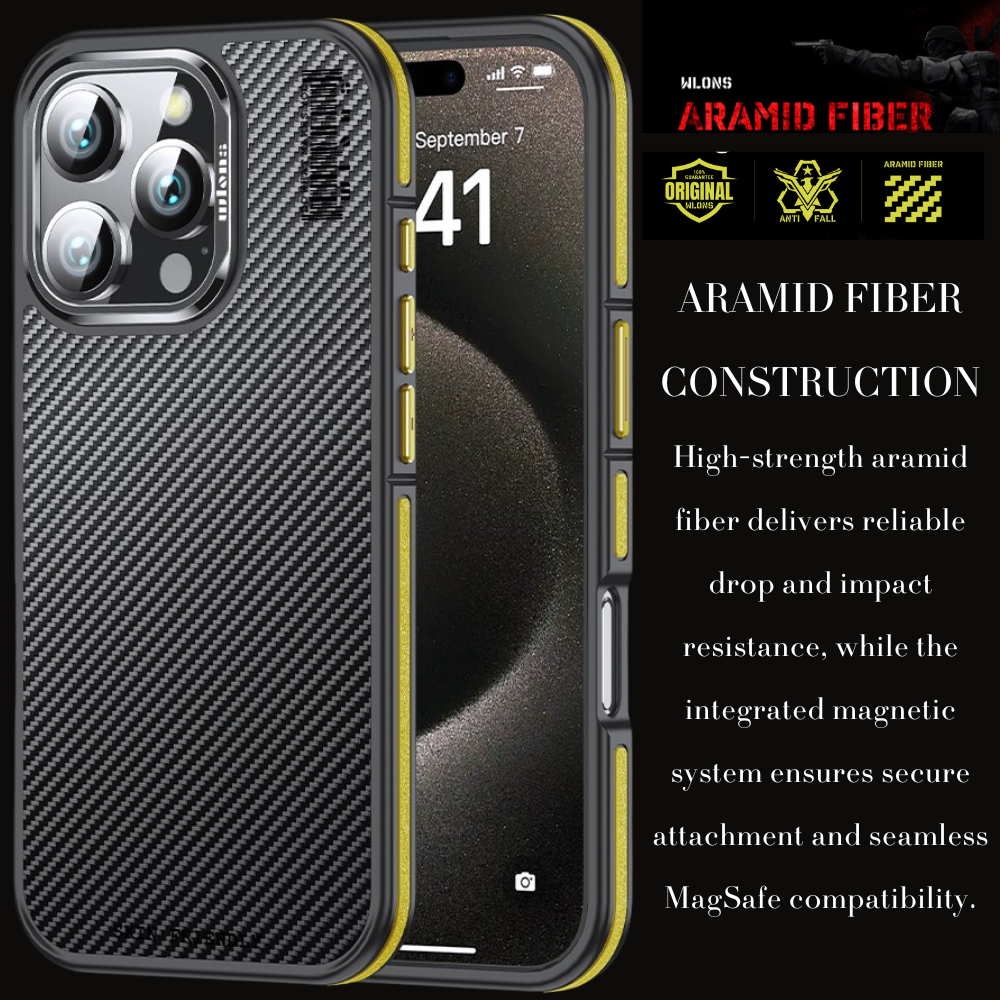 Premium 100% Aramid Fiber Kevlar iPhone Case – 600D Lightweight  Compatible Ultra-Thin Protective Cover for iPhone Models