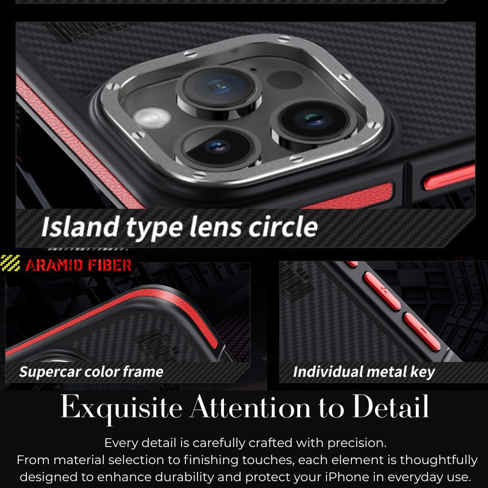 Premium 100% Aramid Fiber Kevlar iPhone Case – 600D Lightweight  Compatible Ultra-Thin Protective Cover for iPhone Models