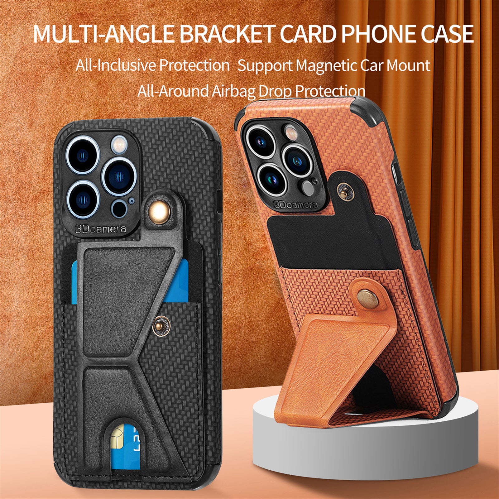 Carbon Fiber Wallet Flip iPhone Case – Premium Leather, Card Holder, Shockproof Protection Sleek & Durable Design for iPhone