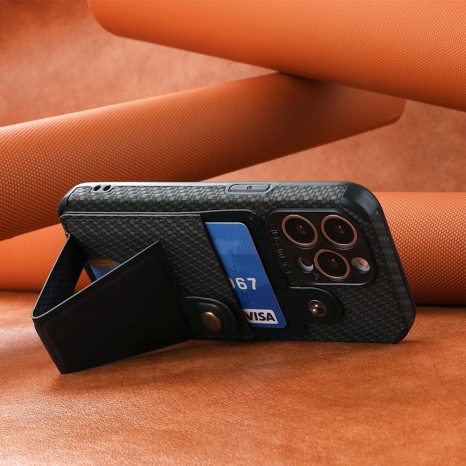 Carbon Fiber Wallet Flip iPhone Case – Premium Leather, Card Holder, Shockproof Protection Sleek & Durable Design for iPhone