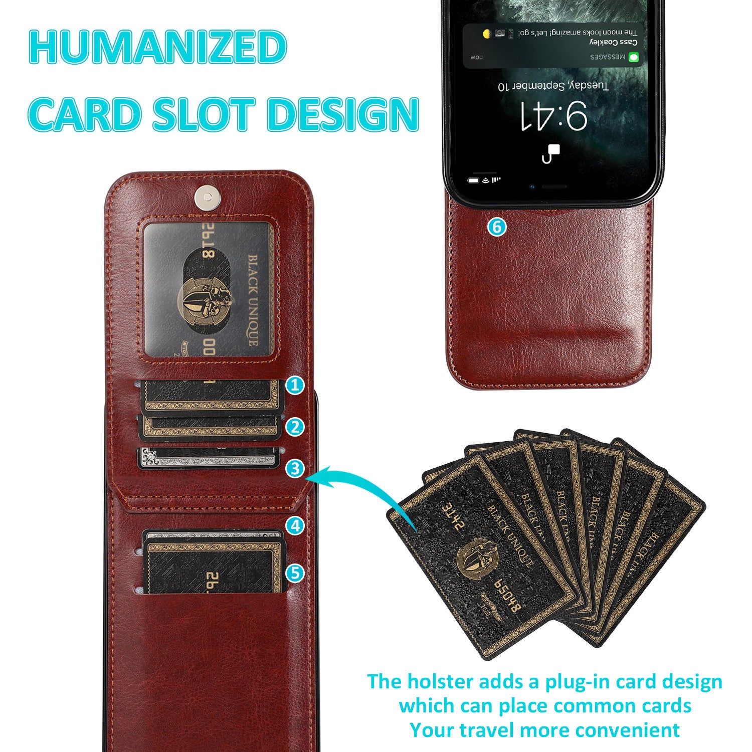 Luxury Flip Leather Wallet iPhone Case – Credit Card Holder, Kickstand, Premium & Durable Protection | Case for iPhone