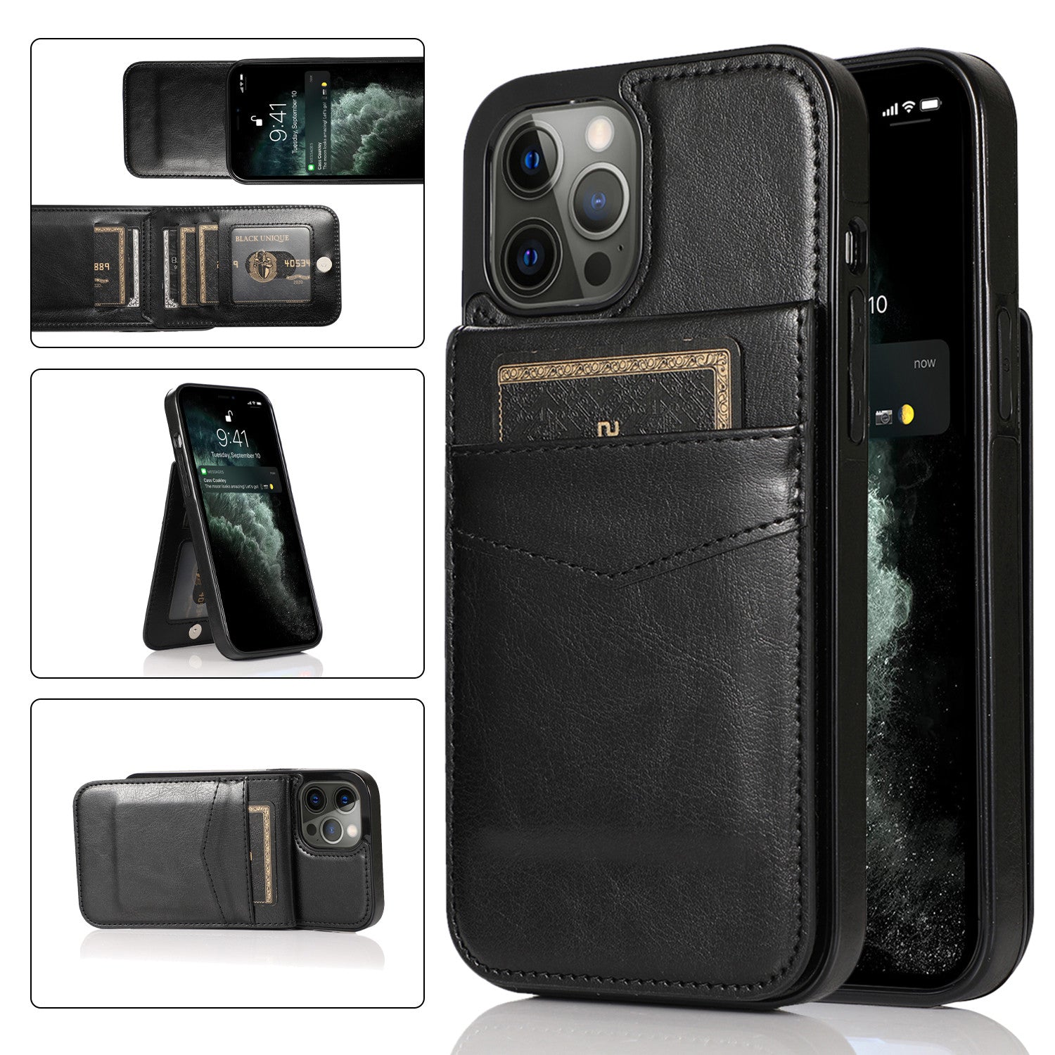Luxury Flip Leather Wallet iPhone Case – Credit Card Holder, Kickstand, Premium & Durable Protection | Case for iPhone